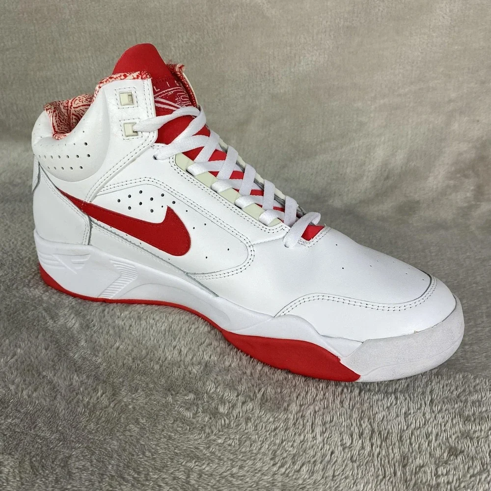 Nike Air Flight Lite II Shoes Mens Size 13 Red White Leather Basketball Sneakers